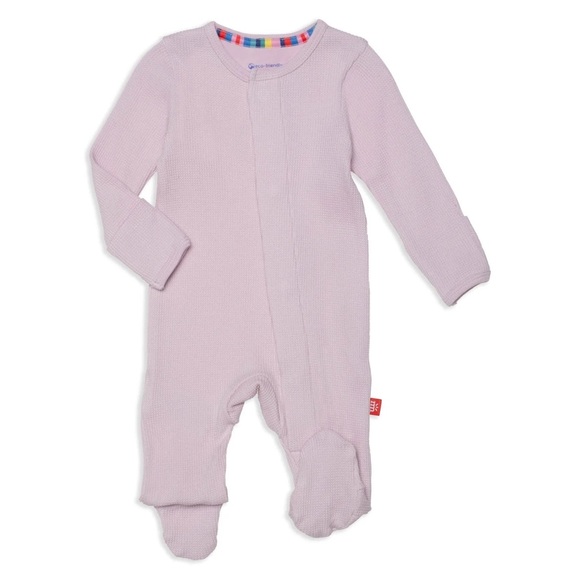 NWT MAGNETIC ME WAFFLE LILAC SNOW FOOTIE 0/3M - Picture 2 of 5